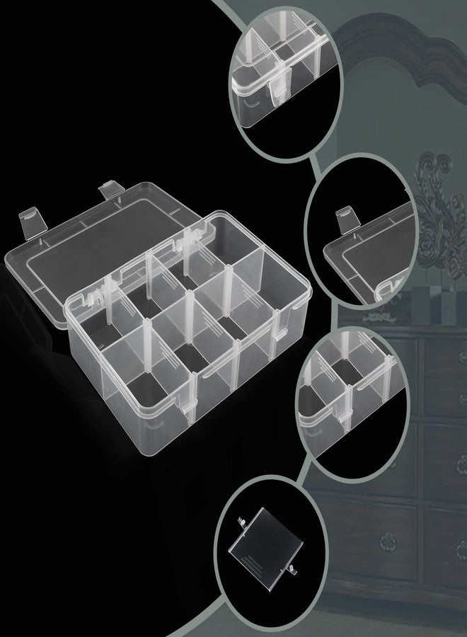 Cionyce 1 Pack Plastic 8-Grid Case Hard Plastic Storage Box with Detachable Blank for Small Parts,Hardware Tool Parts(7.28 * 4.88 * 1.6 inch) - Image 3
