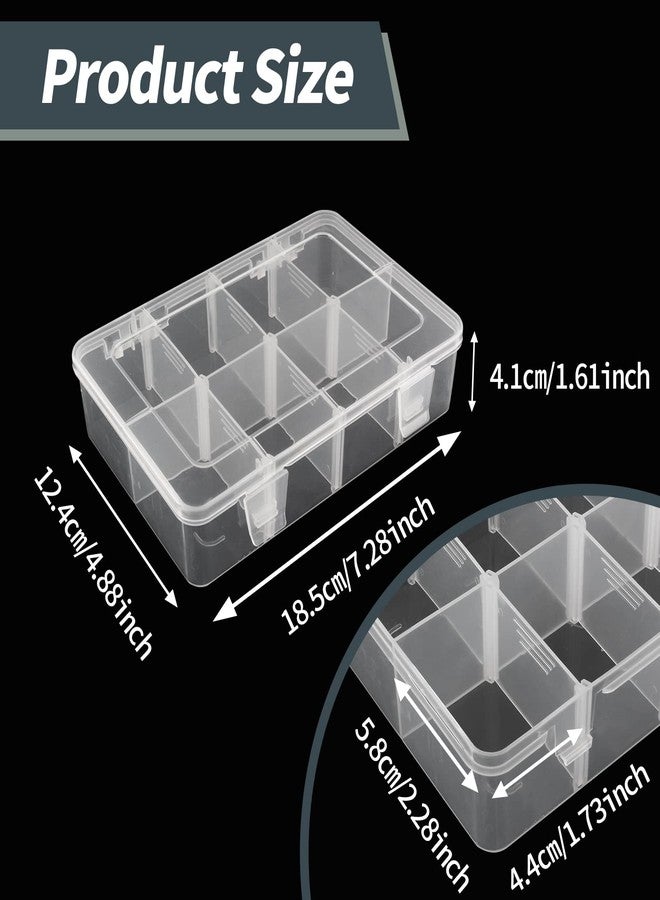 Cionyce 1 Pack Plastic 8-Grid Case Hard Plastic Storage Box with Detachable Blank for Small Parts,Hardware Tool Parts(7.28 * 4.88 * 1.6 inch) - Image 5