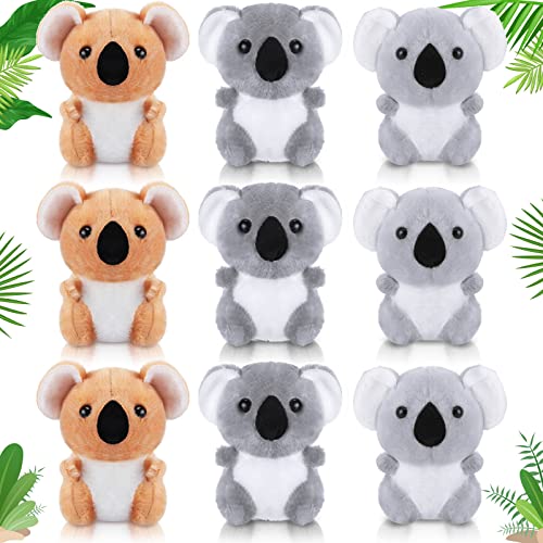 Aoriher 9 Pcs Koala Bear Plush Mini Stuffed Animal Small Koala Bear Keychain Plush Soft Huggable Bulk Toy Forest Stuffed Animals Set for Kids Birthday Party Favors Gifts Award 4 Inches - Image 1