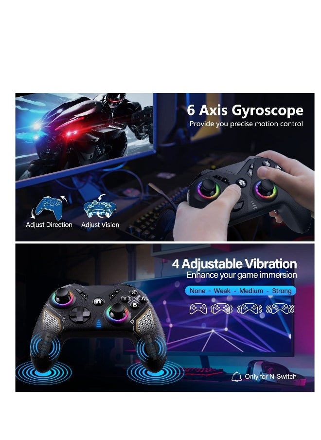 Generic - Switch Controller, Switch Pro Controller for Nintendo Switch/Lite/OLED, Wireless Switch Gamepad Controllers with LED Light, Windows PC iOS Android for Multi-Platform RGB Controller - Image 1