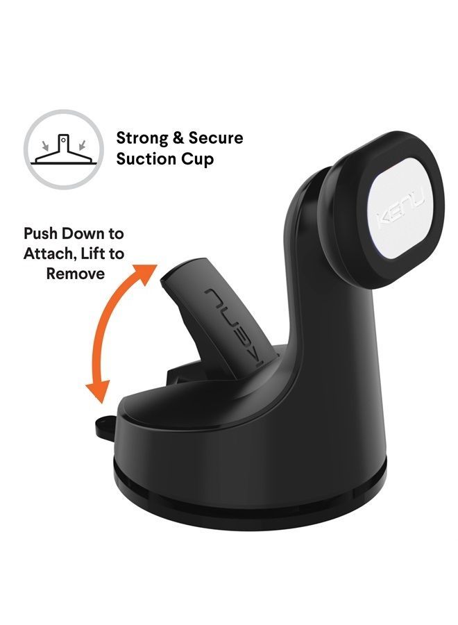 KENU Airbase Magnetic Dashboard and Windshield Car Phone Holder Mount, Magnetic Cell Phone Holder with 360-Degree Pivot and Strong Suction Cup, Compatible with Latest iPhones, Samsungs, and Androids - Image 5