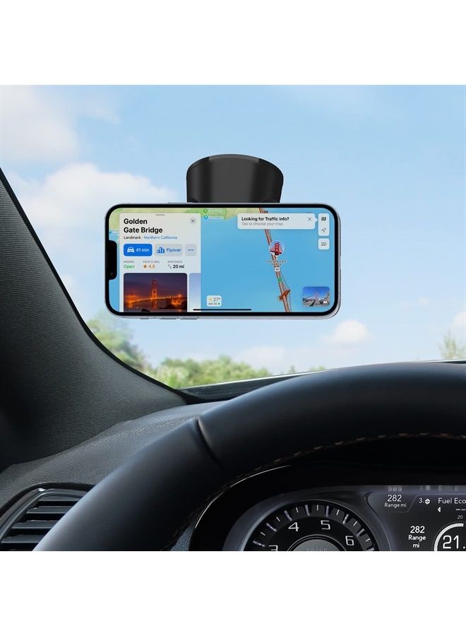 KENU Airbase Magnetic Dashboard and Windshield Car Phone Holder Mount, Magnetic Cell Phone Holder with 360-Degree Pivot and Strong Suction Cup, Compatible with Latest iPhones, Samsungs, and Androids - Image 3
