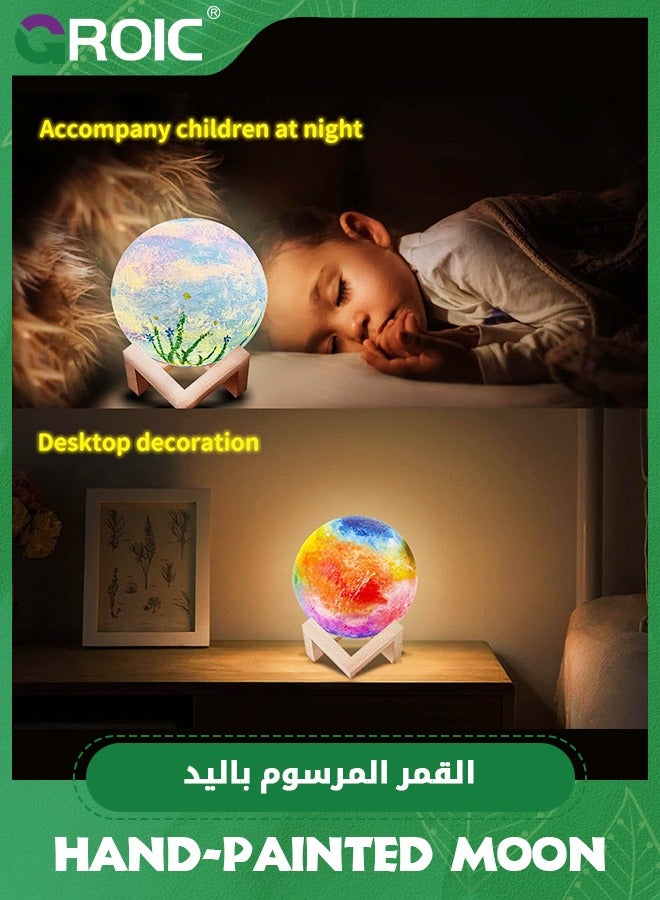 GROIC Paint Your Own Moon Lamp Kit, DIY 3D Moon Light Cool Galaxy Lamp,Arts & Crafts Kit Art Supplies for Kids, Arts and Crafts for Kids Birthday Gifts,Hand-painted DIY Planet Lamp - Image 5