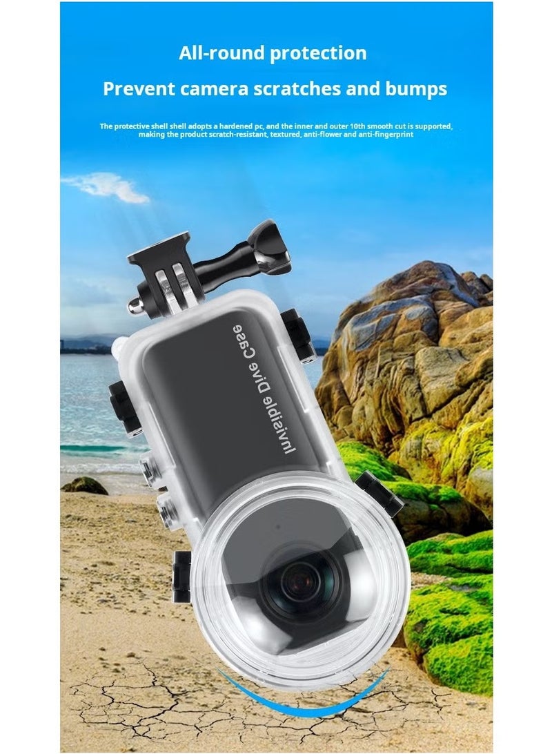 بولوز حافظة غوص غير مرئية لجهاز انستا 360 X4، حافظة مقاومة للماء بطول 50 متر/164 قدم للغوص تحت الماء لانستا 360 X4 مع ملحقات - Image 5