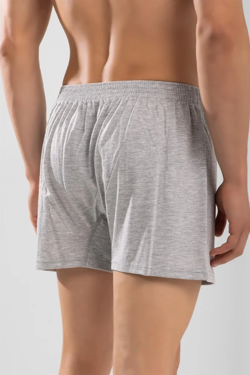 Baykar Men's Cotton Plain Boxer 1119 Gray Melange