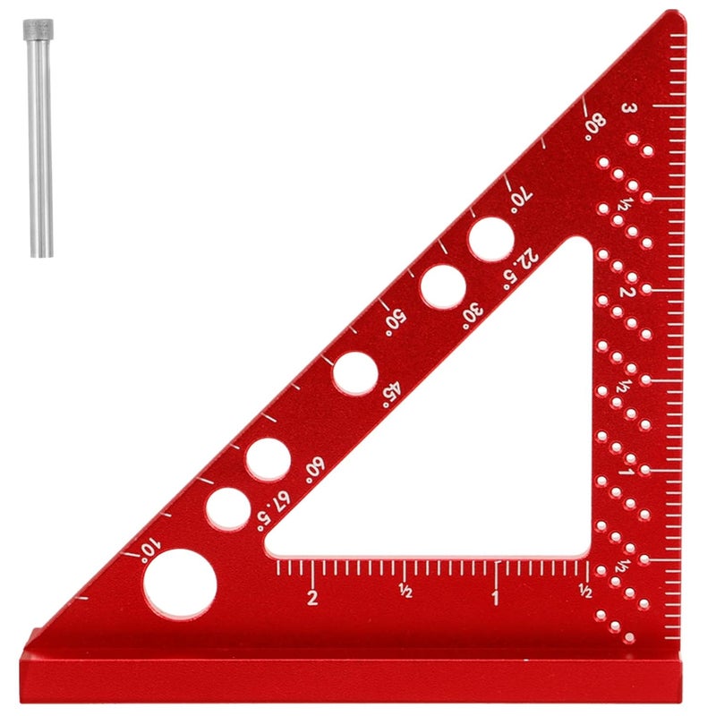 5 قطع أداة قياس زوايا النجارة عالية الدقة مسطرة لقياس الزوايا - Image 5