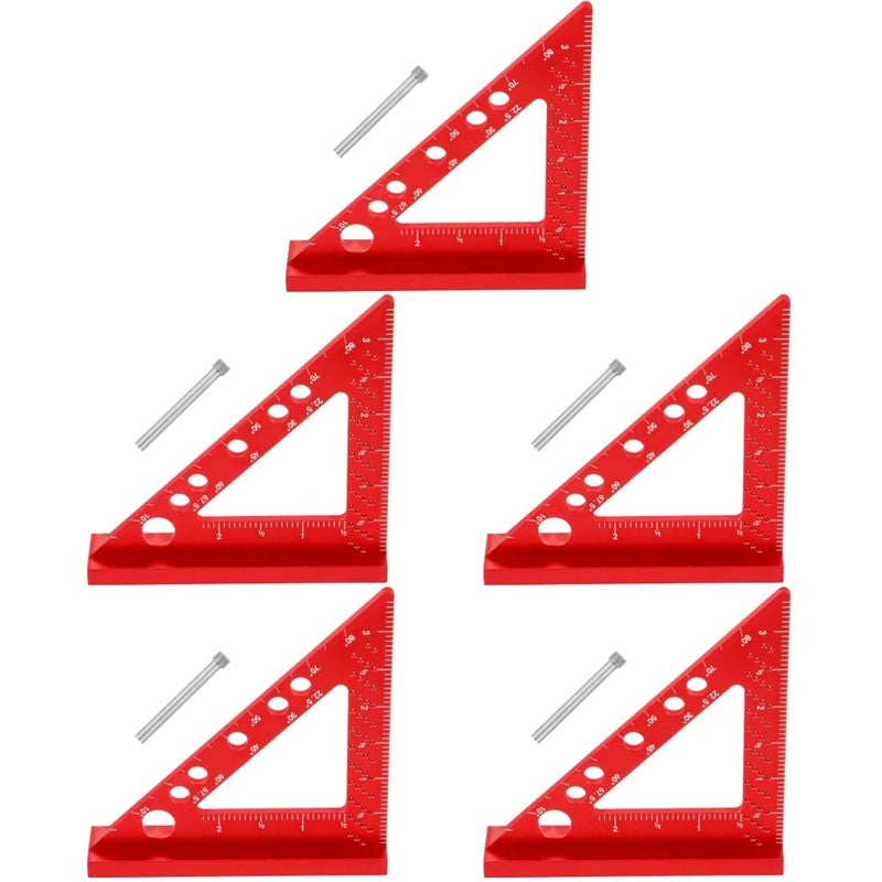 5 قطع أداة قياس زوايا النجارة عالية الدقة مسطرة لقياس الزوايا - Image 1