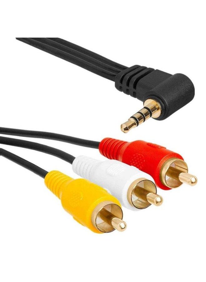 3.5mm Stereo Male to 3 RCA Male Composite Audio-Video Cable -1.5 Mtr - Image 1