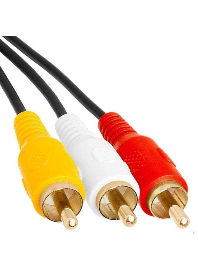 3.5mm Stereo Male to 3 RCA Male Composite Audio-Video Cable -1.5 Mtr - Image 3