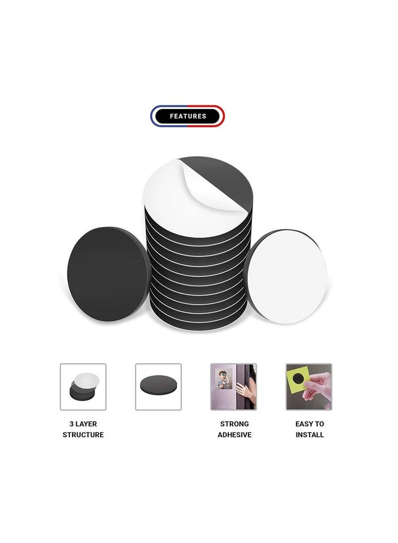 Generic 100 Pcs Round Magnets with Adhesive Backing Flexible Self Adhesive Magnets for Crafts Small Sticky Magnetic Dots for Hanging Light Objects DIY School Office Home(20*20MM)  - Image 1