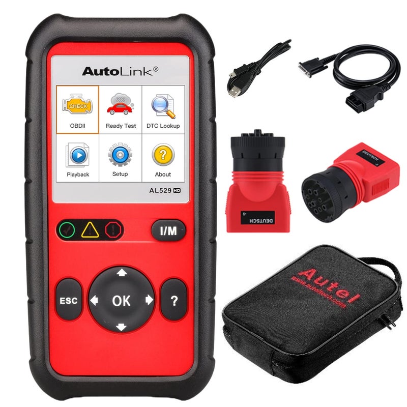 Autel AutoLink AL529HD Vehicle Code Reader Advanced AL529 OBD2 Code Scanner AutoVIN Read Enhanced Codes for FordGMChrysler Freeze Frame Data Code Reader for Cars and Trucks