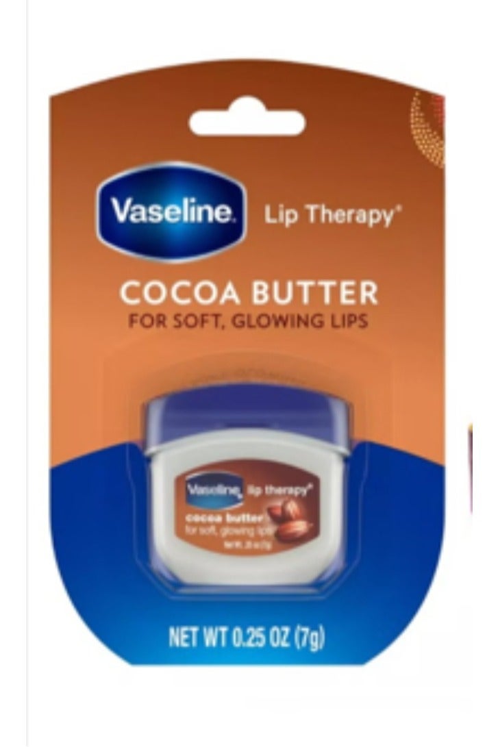 Vaseline Lip Therapy Petroleum Jelly Cocoa Butter, Moisturize & Soothes Dry Lips, 7g
