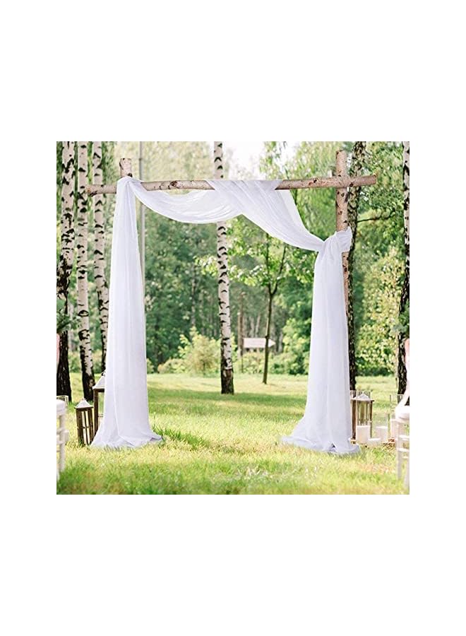 The Bros قماش تزيين قوس الزفاف، 1 لوحة 29.5" × 19 قدم ستائر قوس الزفاف البيضاء خلفية شفافة لحفل الزفاف ديكور السقف (أبيض) - Image 4
