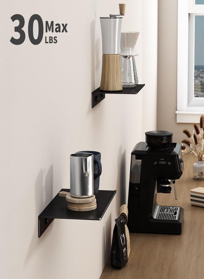 Danpoo 8 inch Small Floating Shelves for Wall Organizer & Storage, Mini Display Shelves, Metal Wall Shelves for Bathroom, Living Room, Kitchen, Bedroom(Matte Black, 2-Pack) - Image 4