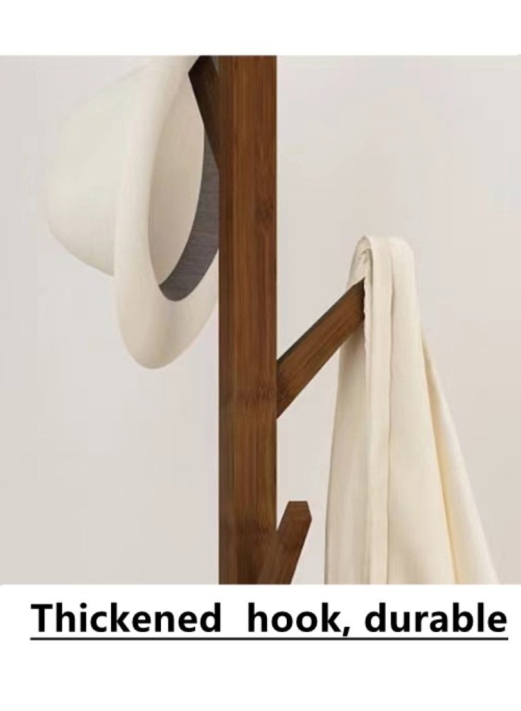 Kutis 1-Piece Hat Clothes Rack Stand Hat Coat Organizer With Hook Bamboo Brown 36x180 cm - Image 3