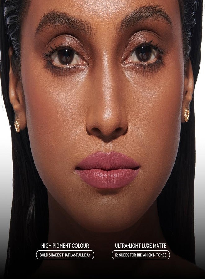Kiro Slickstick Luxe Matte Lipstick - Mauve Macaroon, 2.4g | High-Pigment Velvet Matte Finish | Hydrating & Long-Lasting | Infused with Peptides & Hyaluronic Spheres | 12 Nude, Pink & Red Shades - Image 4