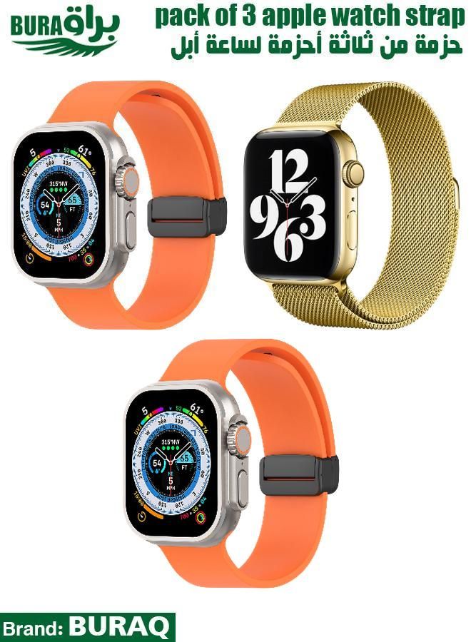 BURAQ Apple Watch Band Strap For Apple Watch Ultra 2/Ultra 49mm, Series 10 46mm, 9/8/7 45mm, SE2/SE/6/5/4 44mm, 3/2/1 42mm