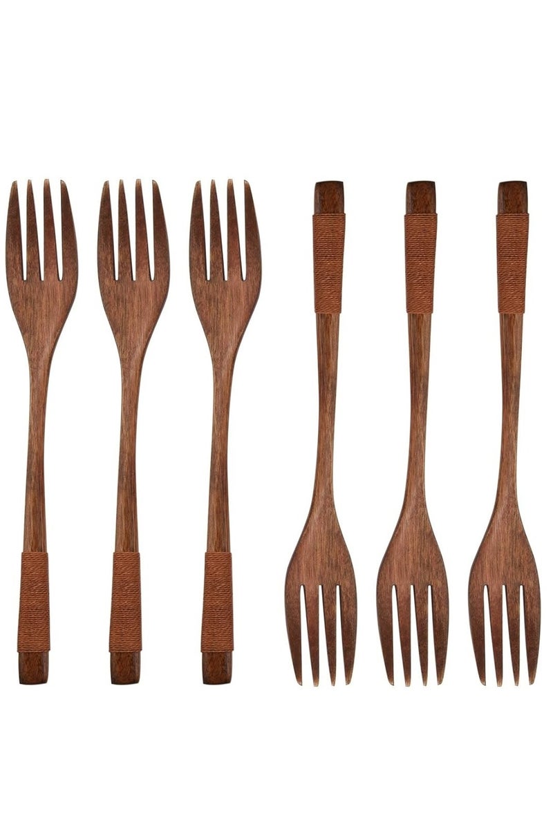 HOME ZONE Wooden Fork Set – 6 Pieces - Image 2