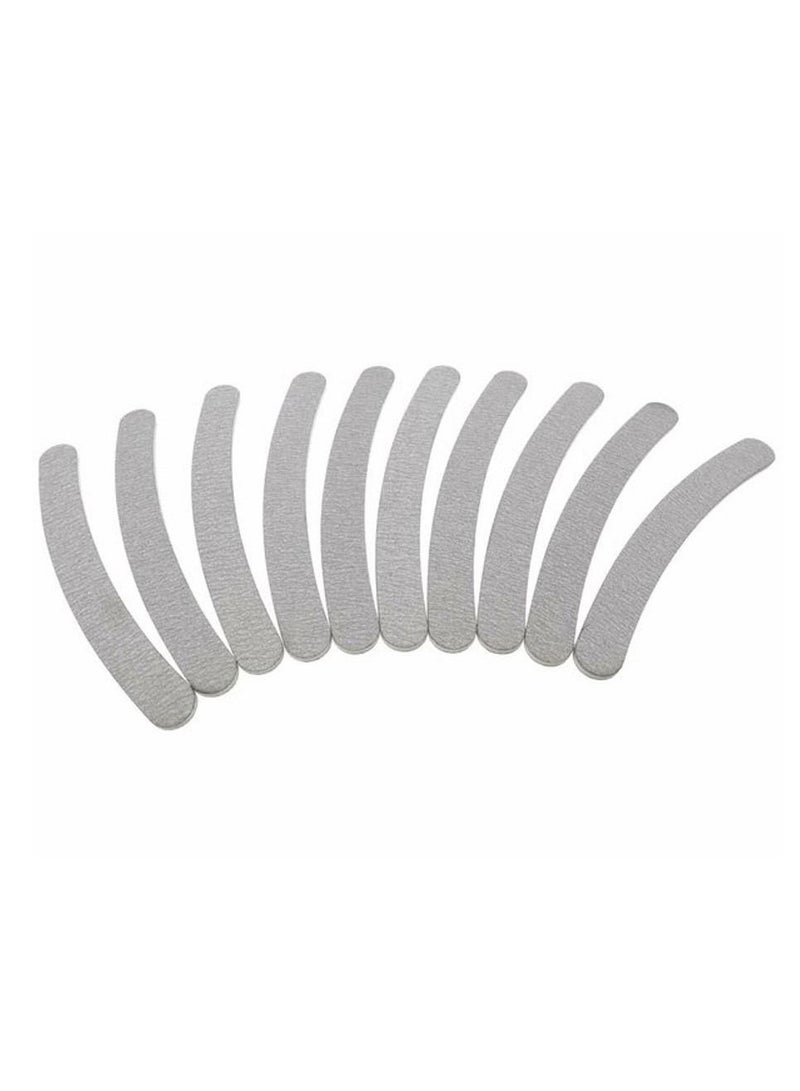 10-Piece Nail File Banana Shape 100/180 Grit White - Image 2