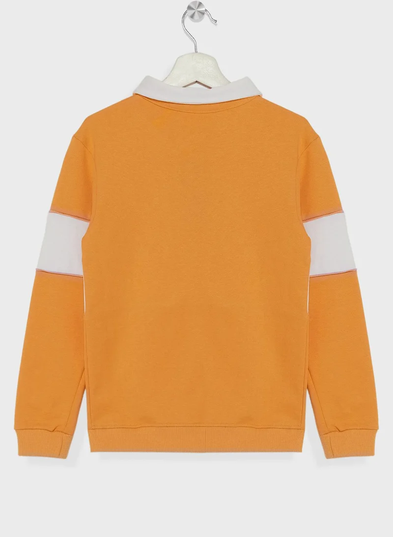 Pinata Girls Colorblock Polo Collar Sweatshirt