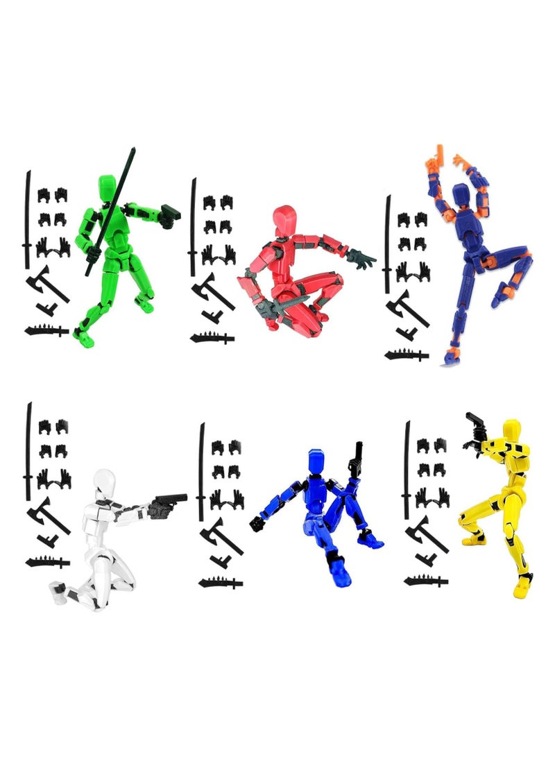 Zikra Action Figure Set, 6 Packs T13 Action, 3D Printed Multi-Jointed Movable Action Figure Robot Toy, Full Body Mechanical Doll, Decorations for Game Lovers Kids Adult Gifts (Assembly Completed) - Image 1