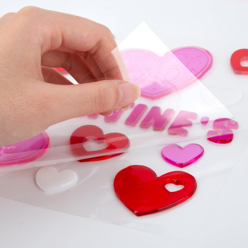 HOHUCRAB 6 Sheets Valentines Day Gel Window Clings, Red Heart, Cupid, Gnome, Happy Valentines for Glass Windows Bulletin Board and Wedding Anniversary Party Decorations, Valentines Day Decor Stickers - Image 3