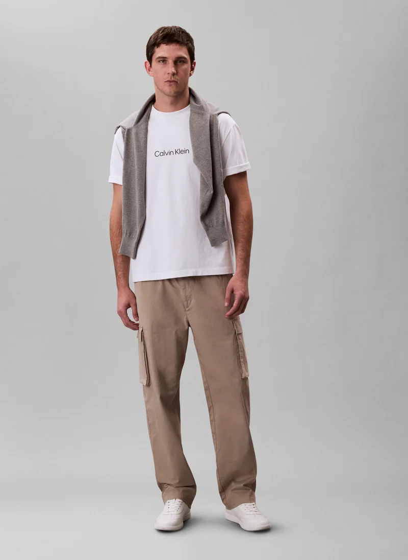 Calvin Klein Jeans Cotton Stretch Straight Fit Cargo Trousers