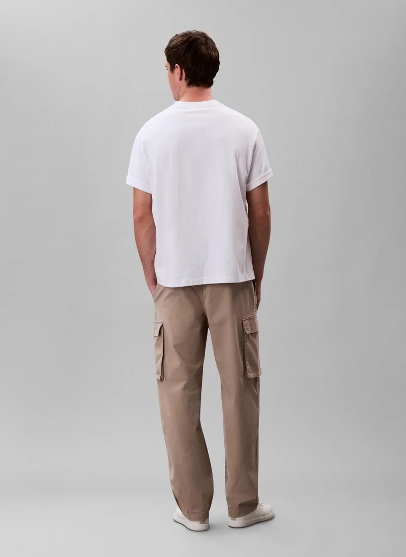 Calvin Klein Jeans Cotton Stretch Straight Fit Cargo Trousers