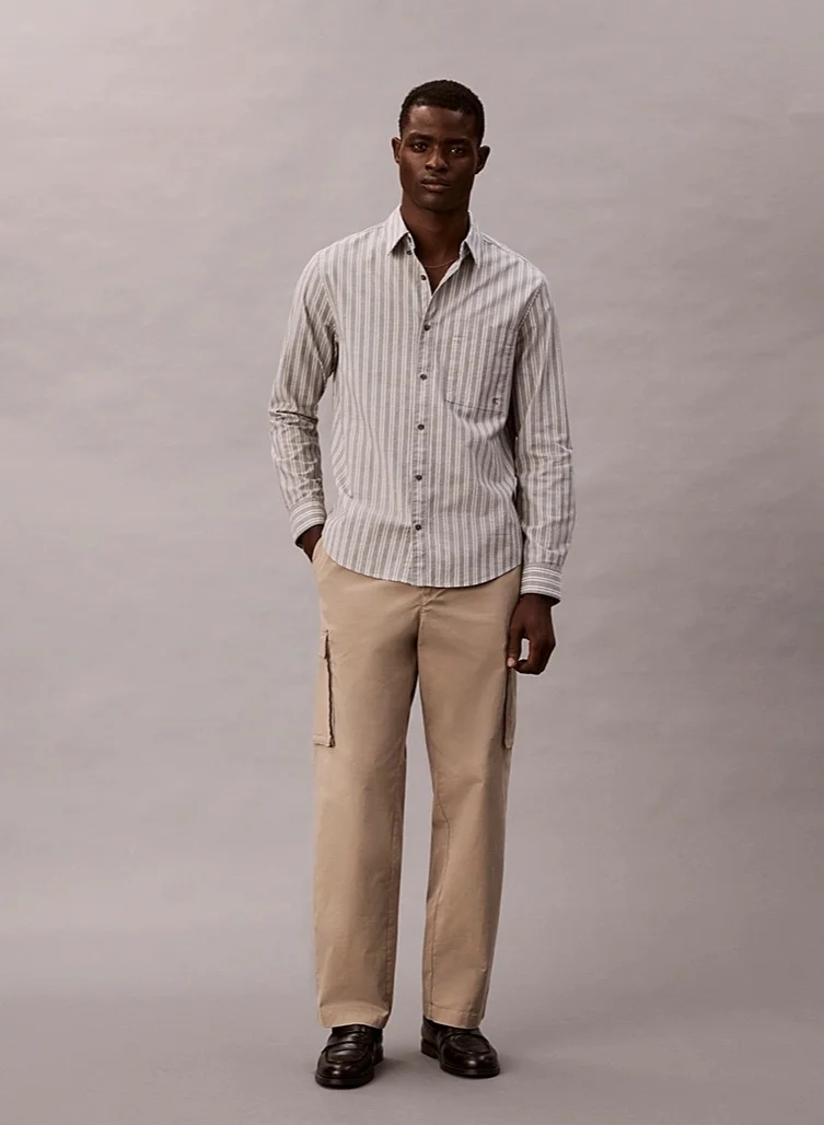 Calvin Klein Jeans Cotton Stretch Straight Fit Cargo Trousers