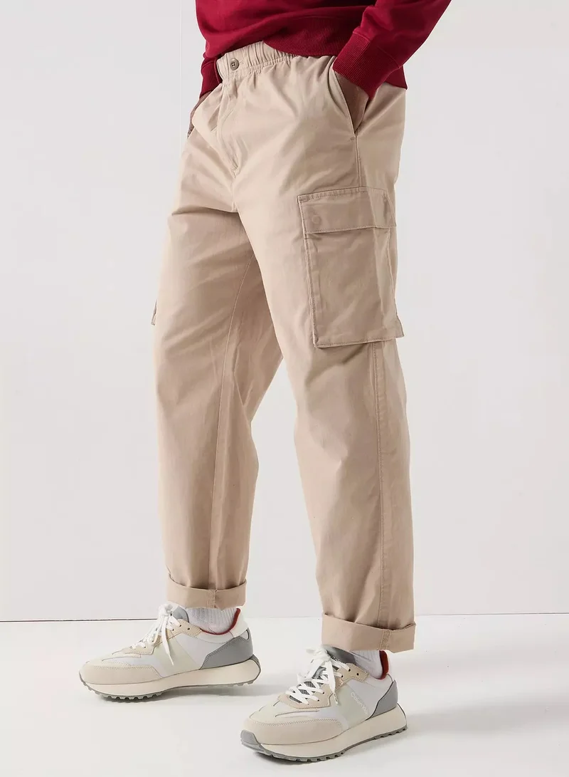 Calvin Klein Jeans Cotton Stretch Straight Fit Cargo Trousers