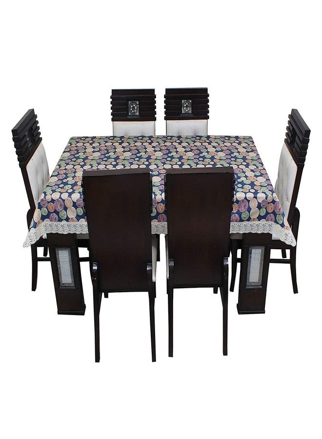 Mopak Decor غطاء طاولة وسطية من موباك ديكور ثلاثي الأبعاد متوسط الحجم لشخصين إلى أربعة أشخاص 40 * 60 غطاء مستطيل مطبوع مع دانتيل-BB (أزرق متعدد الدوائر) - Image 5