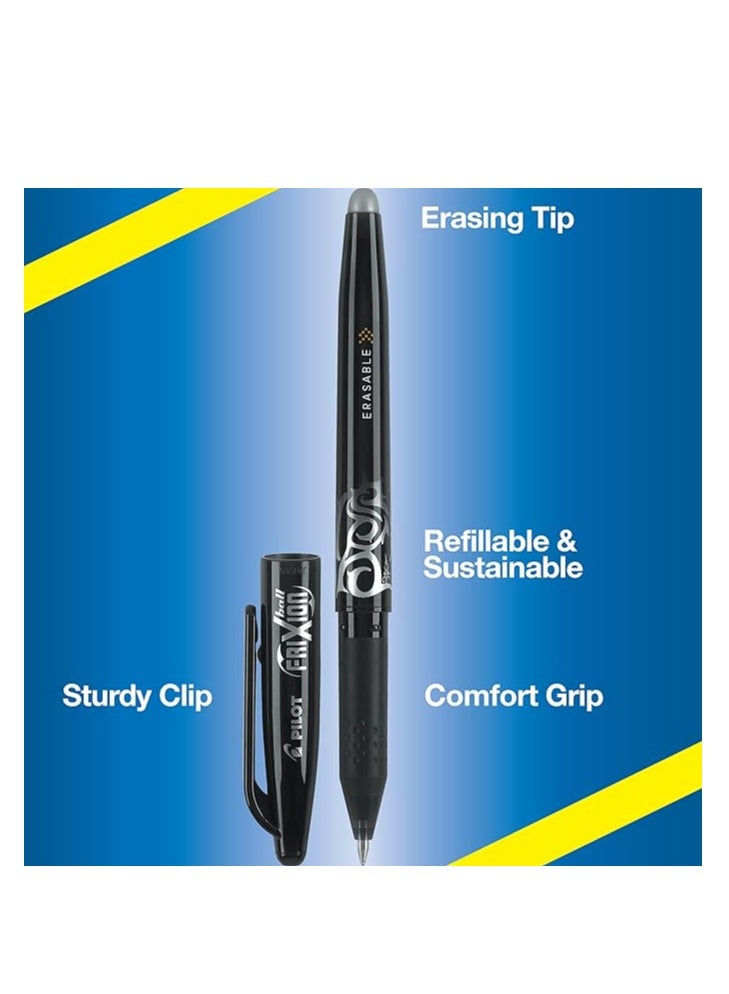 PILOT أقلام جيل قابلة للمسح من بايلوت فريكسون 0.7 مم، نقطة رفيعة (أسود/أزرق، عبوة 6) - Image 2