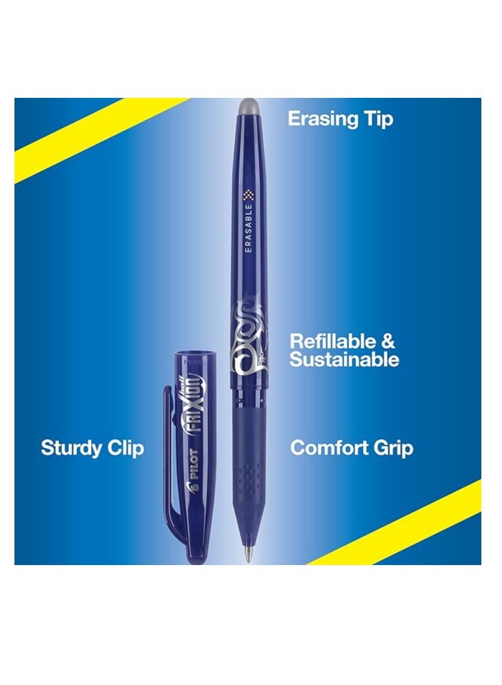 PILOT أقلام جيل قابلة للمسح من بايلوت فريكسون 0.7 مم، نقطة رفيعة (أسود/أزرق، عبوة 6) - Image 3