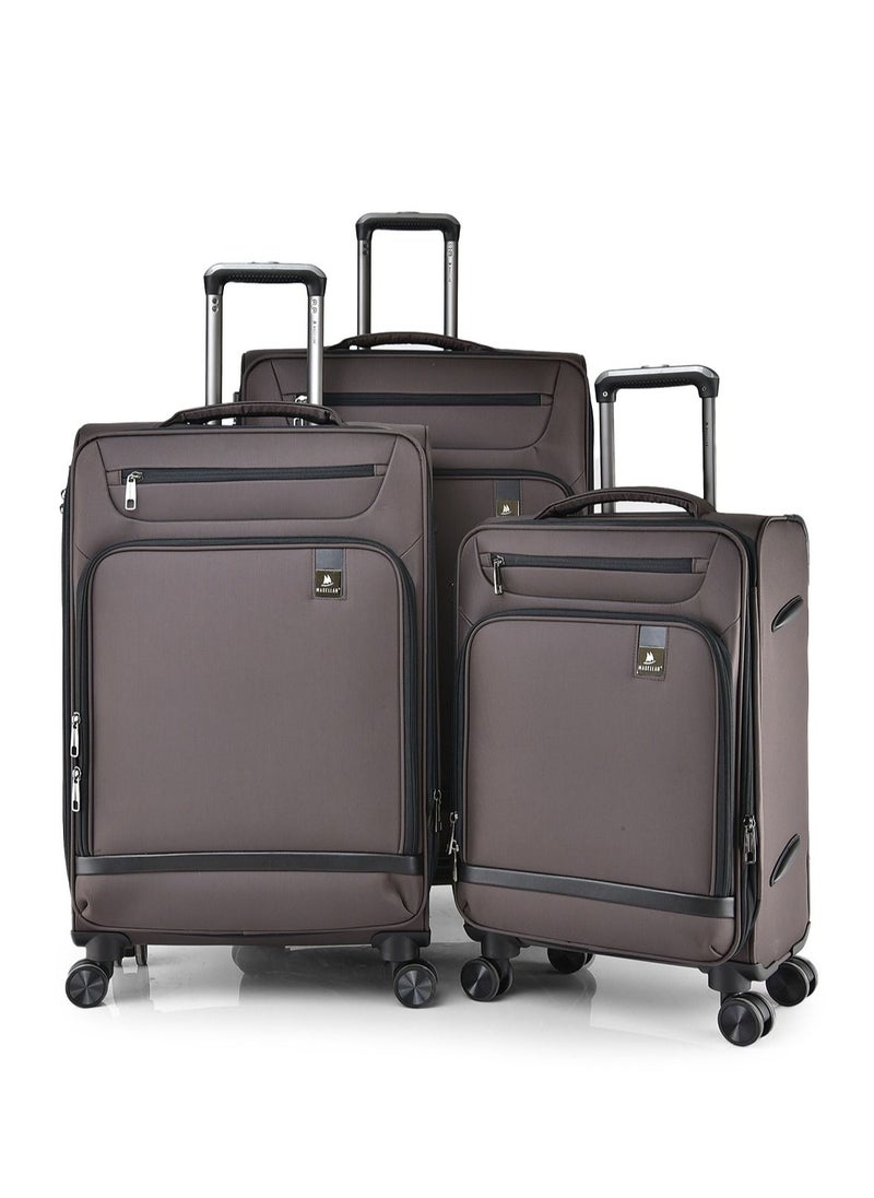 MAGELLAN - Magellan Unisex Luggage Soft Fabric Material Travel Trolley Bag 3Piece Sets 9257PVC - Image 1