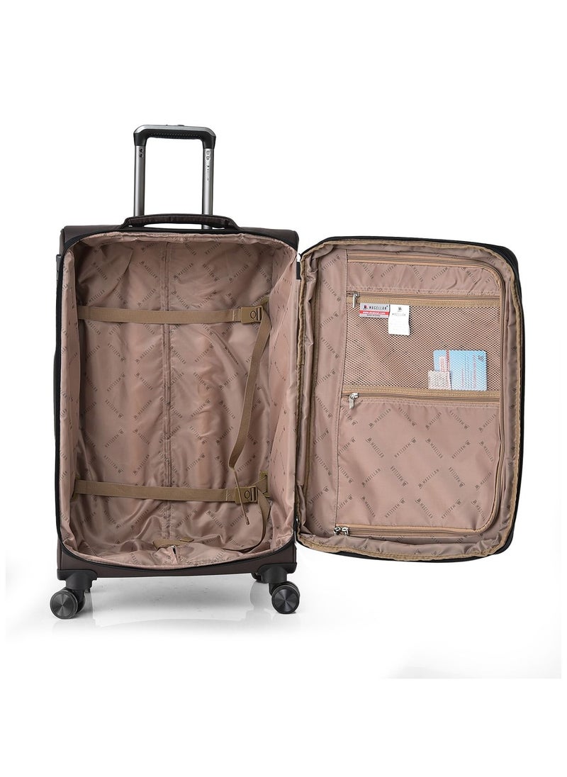 MAGELLAN - Magellan Unisex Luggage Soft Fabric Material Travel Trolley Bag 3Piece Sets 9257PVC - Image 1