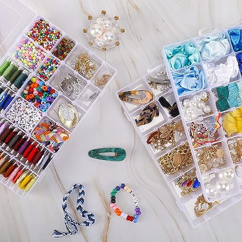 Leawall Plastic 36 Grid Multicolorpurpose jewellery organisers box Rectangular organizer storage box, with Adjustable Dividers, Transparent storage box and organiser for Jewelry Beads Earring - Image 5