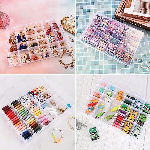 Leawall Plastic 36 Grid Multicolorpurpose jewellery organisers box Rectangular organizer storage box, with Adjustable Dividers, Transparent storage box and organiser for Jewelry Beads Earring - Image 3