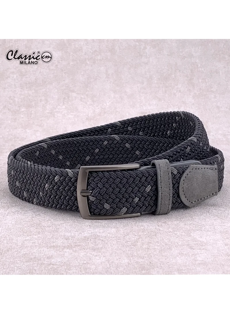 Classic Milano Braided Cotton Elastic Stretch Belt for Men & Women, Woven Canvas Web Belt with Gift Box, Adjustable Men's Belt | Full Length: 110CM (Free Size - Fits up to the waist of 40 Inches / 100 CM)