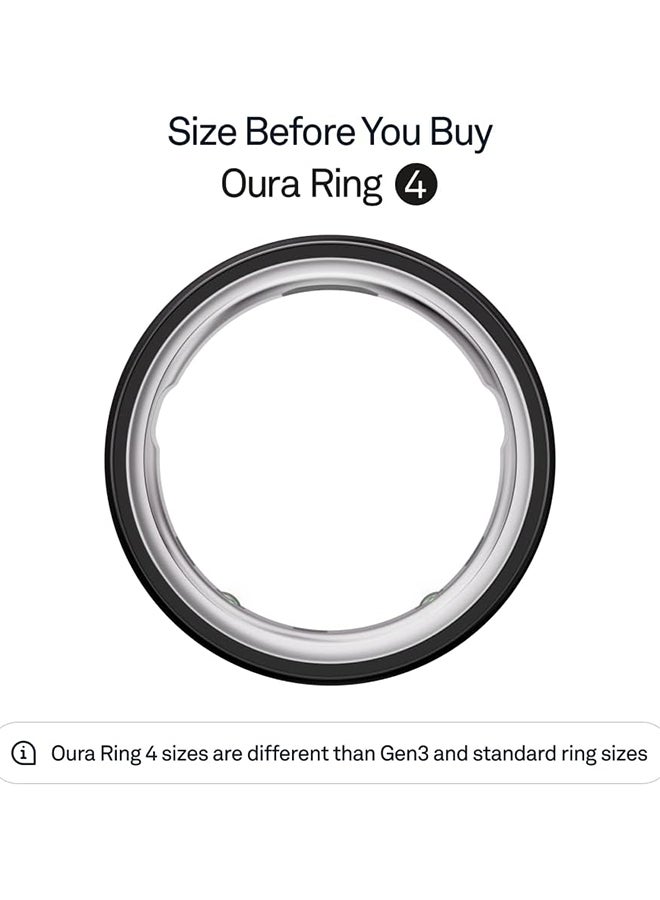 OURA Oura Ring 4 - Black - Size 4 - Smart Ring - Size First with Oura Ring 4 Sizing Kit - Sleep Tracking Wearable - Heart Rate - Fitness Tracker - Up to 8 Days of Battery Life - Image 2