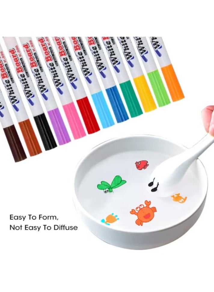 11 Colors Watercolor Pens for Kids, Erasable Floating Watercolor Pens DIY Watercolor Pens Improve Drawing and Imagination (with Spoon)  - Image 1
