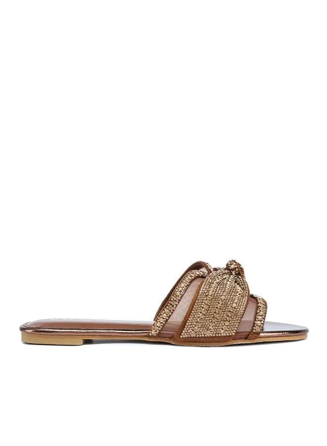 FYOR Mesh Crystal Knot Flat Sandal MY 379