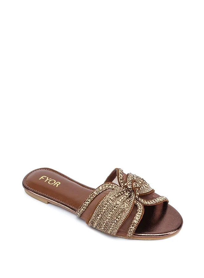 FYOR Mesh Crystal Knot Flat Sandal MY 379