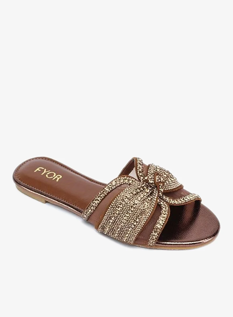 FYOR Mesh Crystal Knot Flat Sandal MY 379