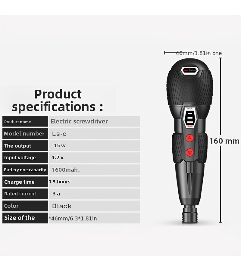 Red Compact Electric Screwdriver with Type C Rechargeable LED Light - Image 5