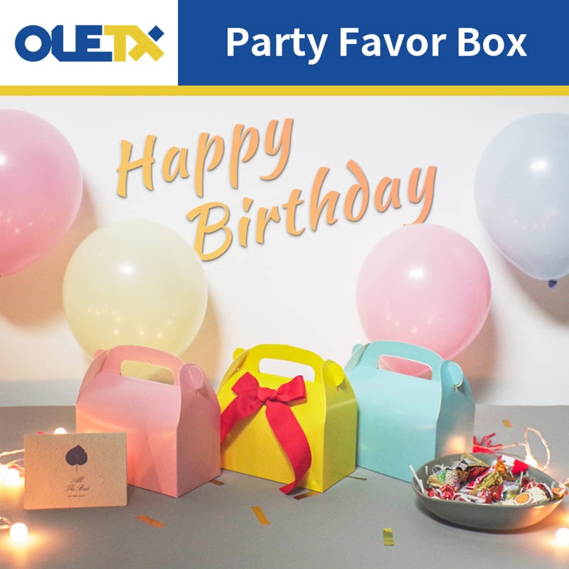 Oletx 30-Pack Colorful Party Favor Treat Boxes, Goodie Boxes, Gable Paper Gift Boxes with Handles. Perfect for Rainbow Party Decoration Supplies - Image 3
