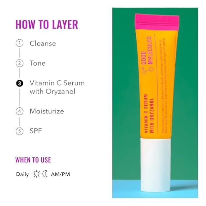 Good Molecules Vitamin C Serum with Oryzanol - Face Serum to Promote Even Skin Tone, Anti-Aging, and Brightening - Skin Care for Face - Image 5