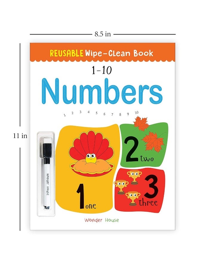 null - Reusable Wipe And Clean Book 1-10 Numbers : Write And Practice Numbers (1-10) - Image 1