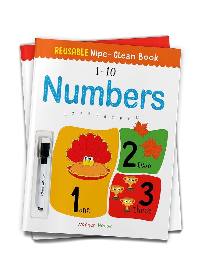 null - Reusable Wipe And Clean Book 1-10 Numbers : Write And Practice Numbers (1-10) - Image 1
