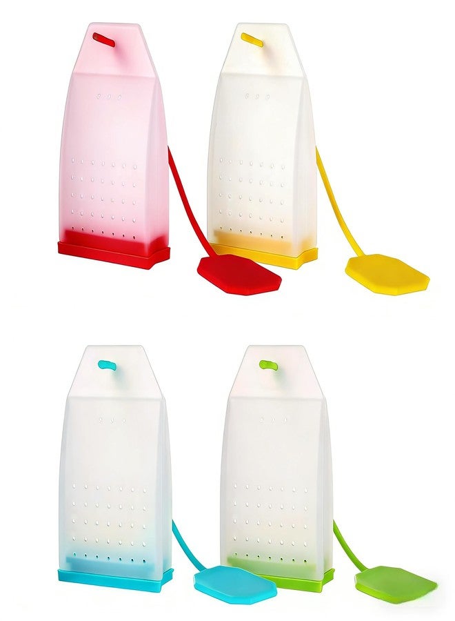 SYBL 4 Pack Reusable Silicone Tea Bags Loose Leaf Tea Infuser Strainer Set Premium Tea Filter with Long Rope for Tea Cups Mugs and Teapots (Colors Random) - Image 1