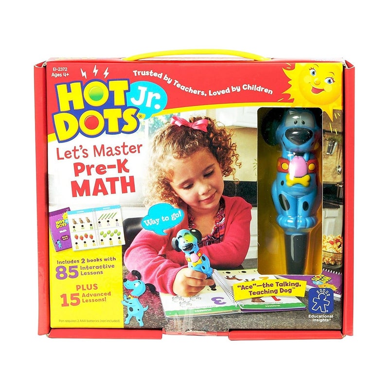 Educational Insights Hot Dots Jr. Let's Master Pre-K Math Set, Homeschool & School Math Workbooks, 2 Books & Interactive Pen, 100 Math Lessons, Ages 4+ - Image 1